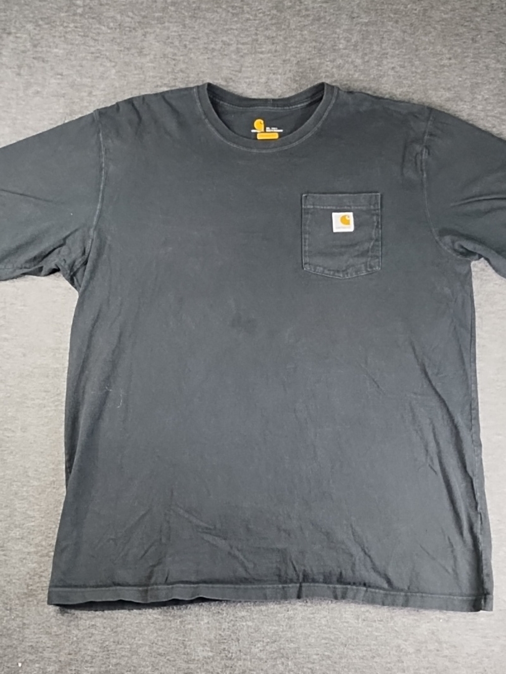 Carhartt Black Crewneck Pocket Tee with Gold Logo Patch